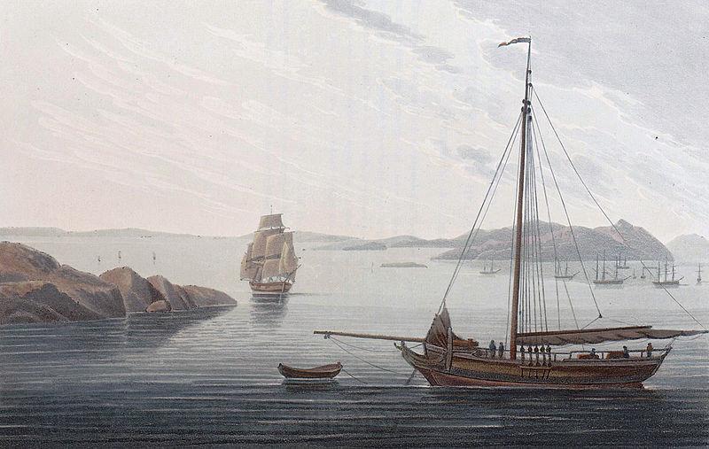 John William Edy Heliesund Harbour Norge oil painting art